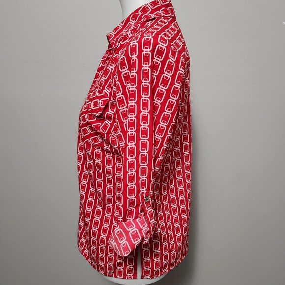 Notations red white link pattern roll tab button down size sp - Picture 3 of 5